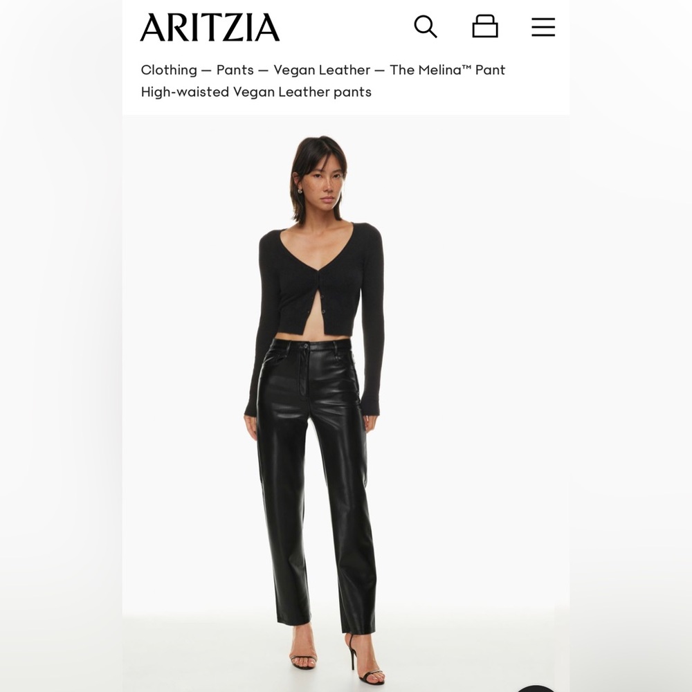 Aritzia Wilfred Vegan Leather Melina Pants size 10